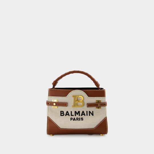 Sac Hobo Bbuzz 22 - Balmain - Toile - Beige/Marron