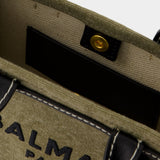 Cabas B-Army Shopper Mini - Balmain - Toile - Kaki/Noir