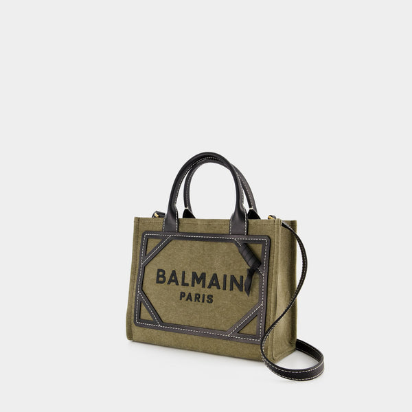 Cabas B-Army Shopper Small - Balmain - Toile - Kaki/Noir