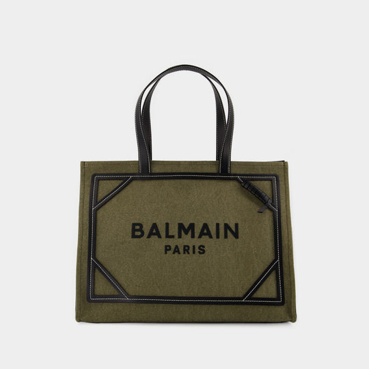 Tote bag B-Army Medium - Balmain - Toile - Kaki