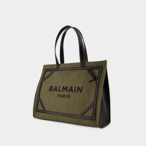 Tote bag B-Army Medium - Balmain - Toile - Kaki