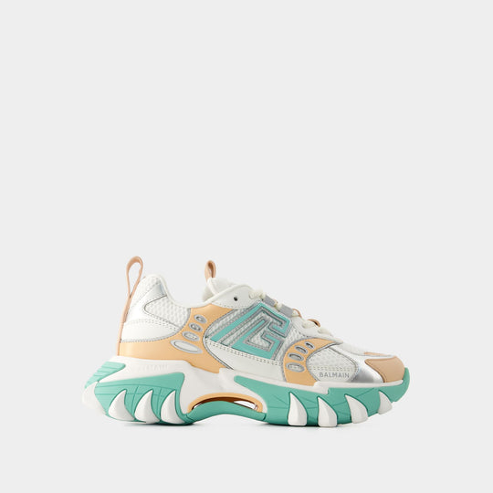 Sneakers B-East PB - Balmain - Cuir - Blanc/Vert