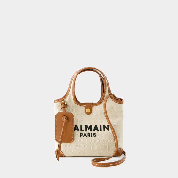 Cabas B-Army Mini Grocery - Balmain - Toile - Beige