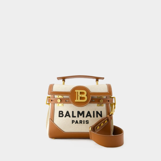 Sac À Bandoulière B-Buzz 23 - Balmain - Toile - Beige