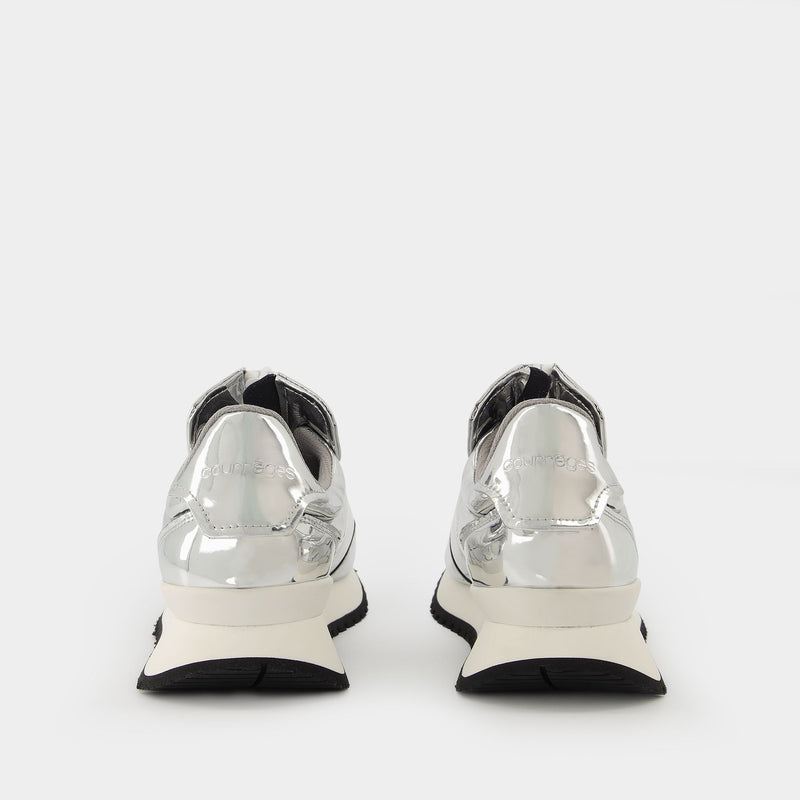 Sneakers Mirror Zip en PVC Argenté