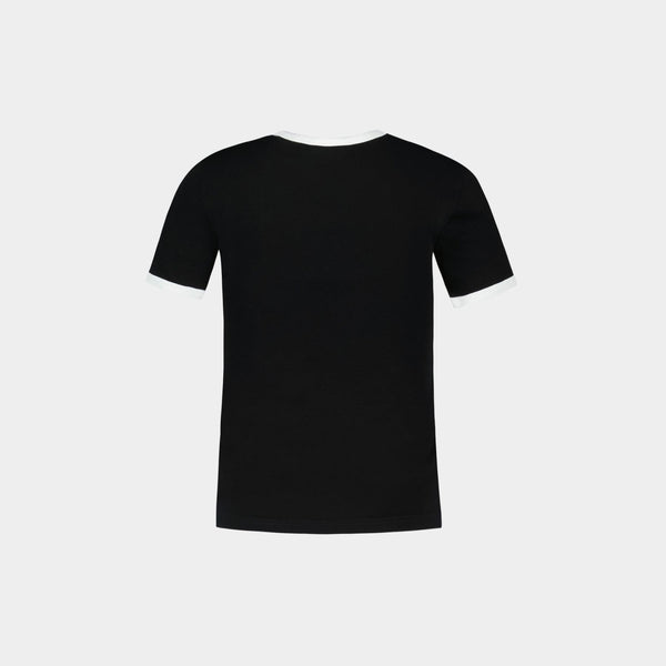 T-Shirt Contrast Réedition - Courreges - Coton - Noir/Blanc