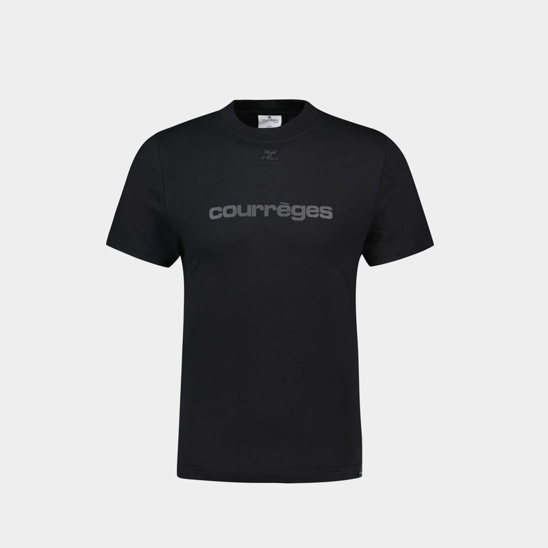 T-Shirt Classique Shell - Courrèges - Coton - Noir
