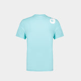 T-Shirt Classique Shell - Courrèges - Coton - Bleu/Blanc