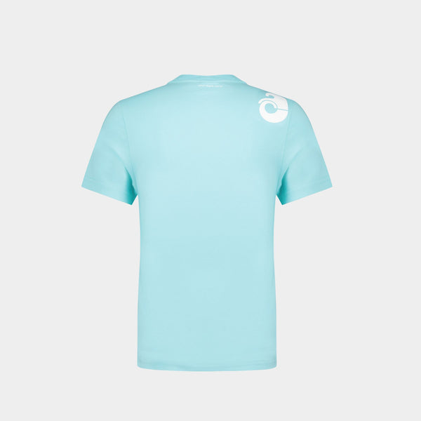 T-Shirt Classique Shell - Courrèges - Coton - Bleu/Blanc