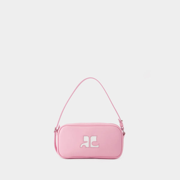 Sac Hobo Baguette - Courreges - Cuir - Candy Pink