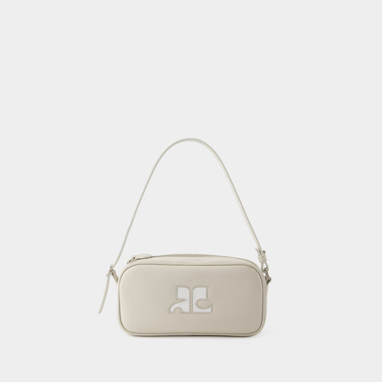 Sac Hobo Baguette - Courreges - Cuir - Mastic Grey