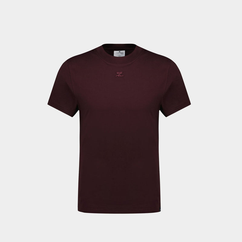 T-Shirt AC Straight - Courreges - Coton - Bordeaux