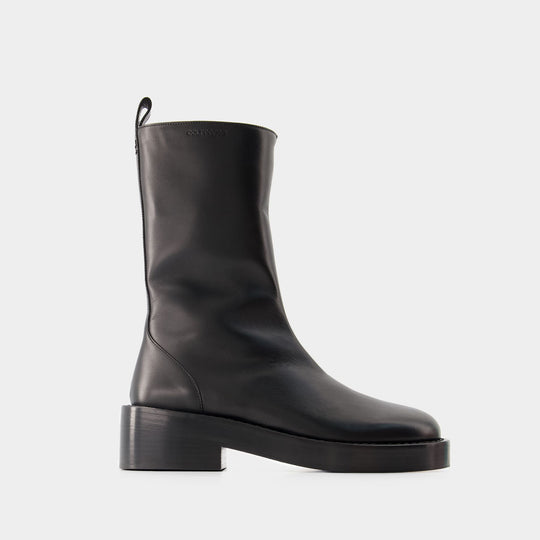 Bottines Zipped - Courreges - Cuir - Noir