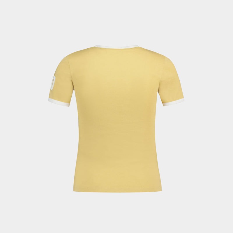 T-Shirt Contraste - Courreges - Coton - Blanc