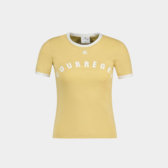 T-Shirt Contraste - Courreges - Coton - Blanc