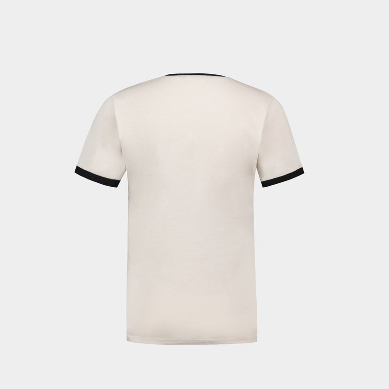 T-Shirt Bumpy Contraste - Courreges - Coton - Noir