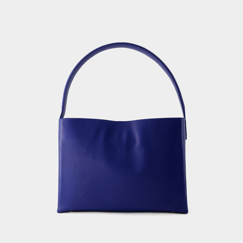 Sac Porté Épaule Leonore L - Ines de la Fressange - Cuir - Bleu Cobalt