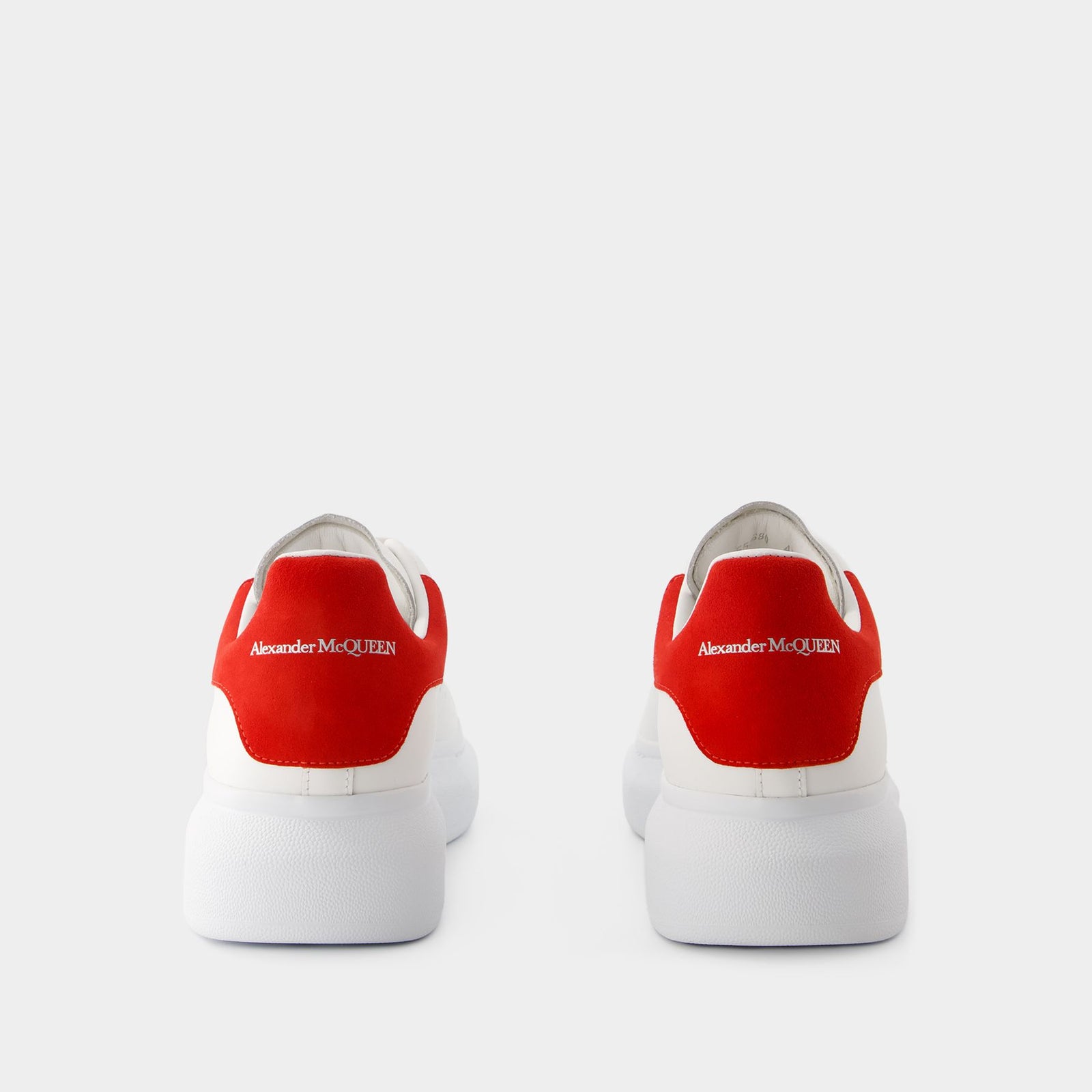 Sneaker Oversized Alexander Mcqueen Cuir Blanc Rouge