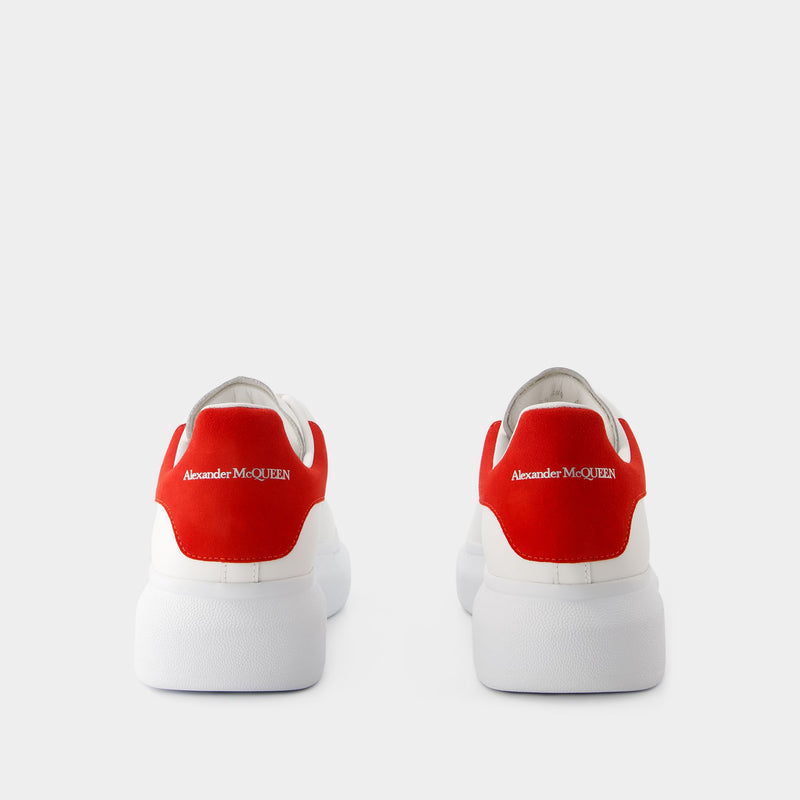 Sneaker Oversized - Alexander Mcqueen - Cuir - Blanc/Rouge