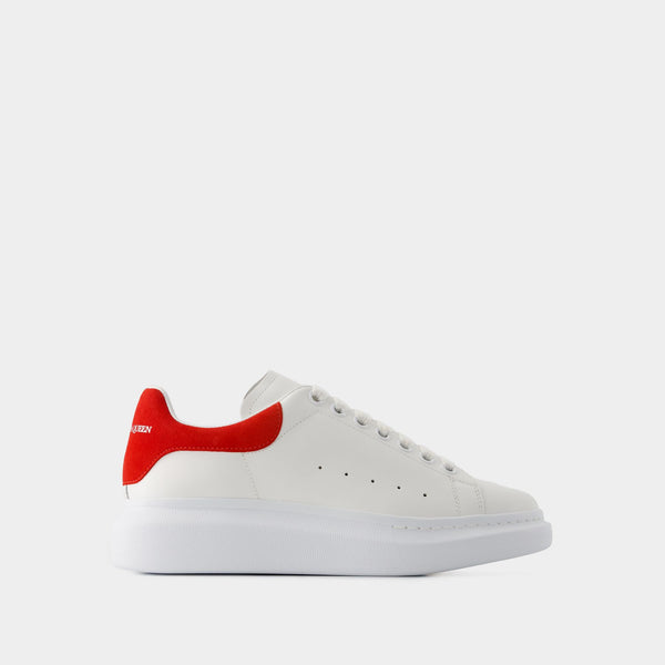 Sneaker Oversized - Alexander Mcqueen - Cuir - Blanc/Rouge