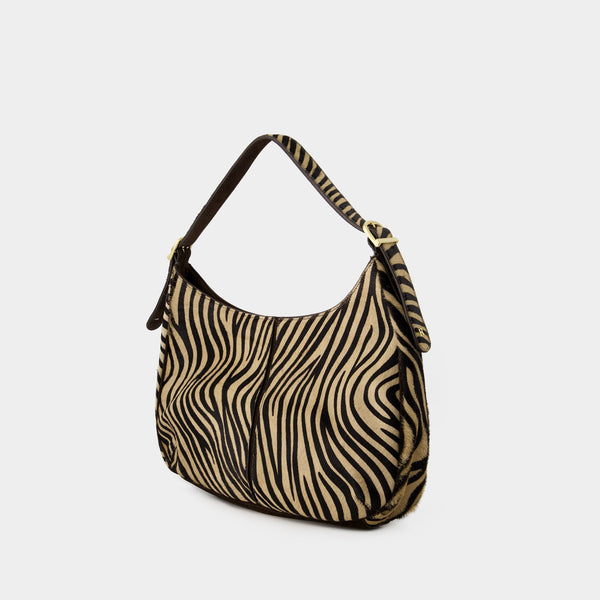 Sac Hobo Big - Rouje - Cuir - Beige Zèbre
