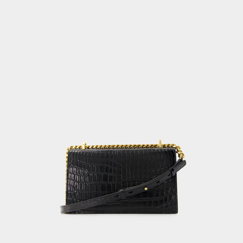 Sac Jewelled Satchel - Alexander McQueen - Cuir - Noir