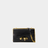 Sac Jewelled Satchel - Alexander McQueen - Cuir - Noir