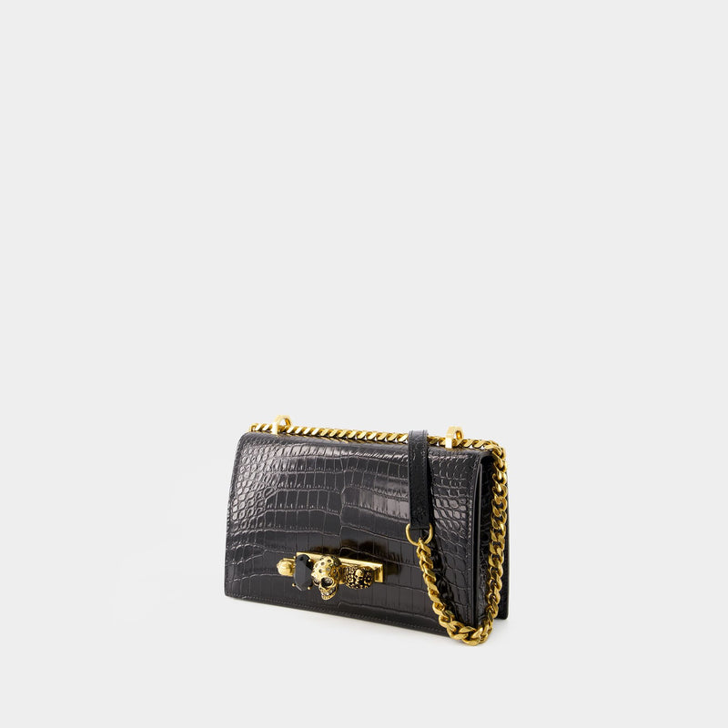 Sac Jewelled Satchel - Alexander McQueen - Cuir - Noir