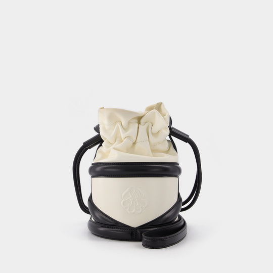 Sac Soft Curve en Cuir Beige et Noir