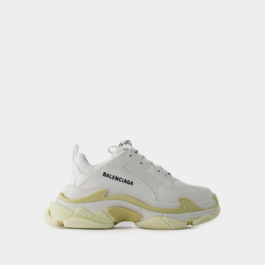 Sneakers Triple S - Balenciaga - Cuir Végétal - Blanc