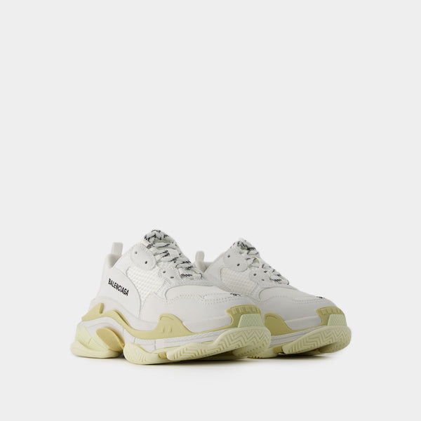 Sneakers Triple S - Balenciaga - Cuir Végétal - Blanc