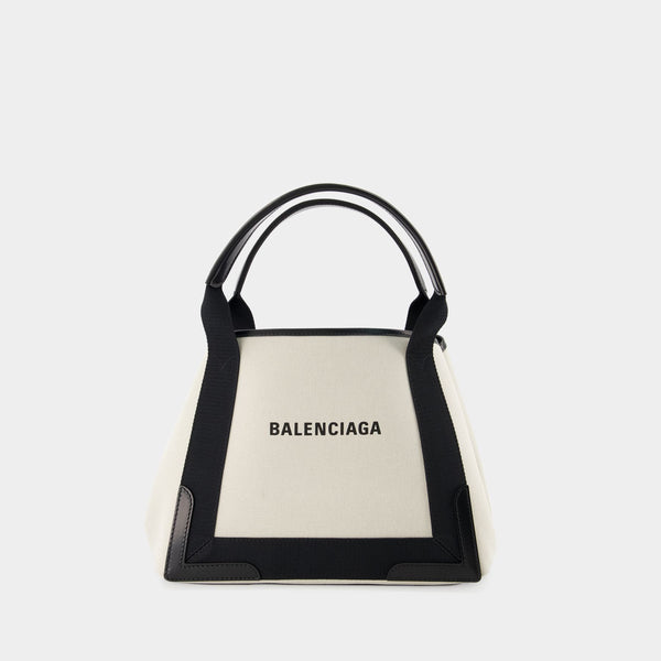 Sac À Main Navy Cabas - Balenciaga - Toile - Naturel/ Noir