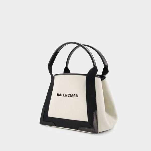Sac À Main Navy Cabas - Balenciaga - Toile - Naturel/ Noir