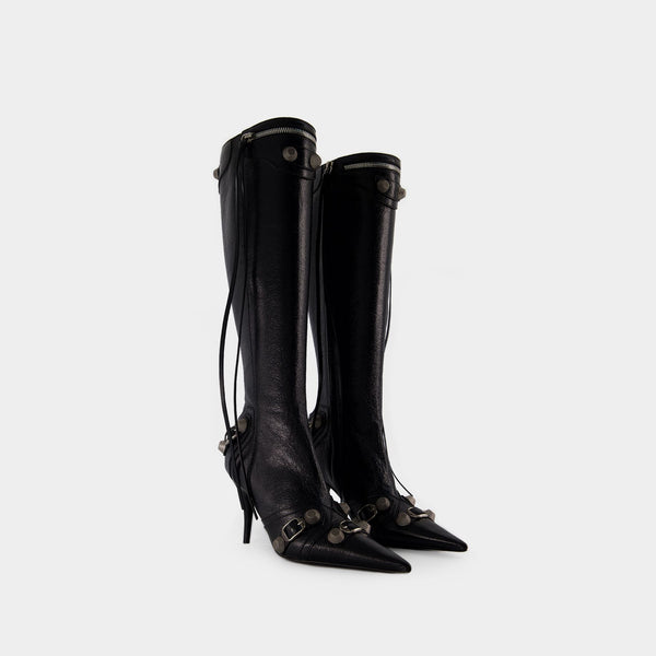 Bottes Cagole H90 - Balenciaga - Cuir - Noir