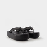 Sandales Rise Thong en Toile Noire