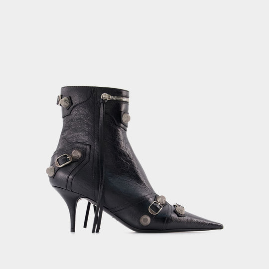 Bottines à Talons Cagole M70 en Cuir Noir