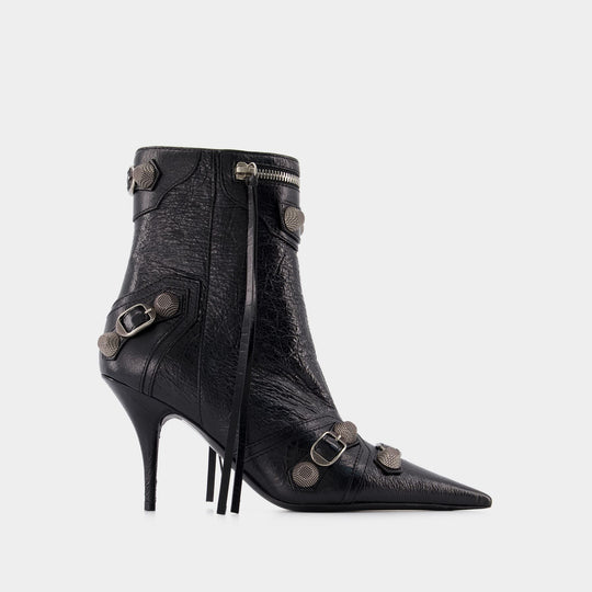 Bottines Cagole H90 - Balenciaga - Cuir - Noir