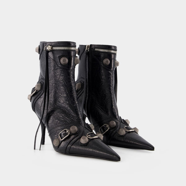 Bottines Cagole H90 - Balenciaga - Cuir - Noir
