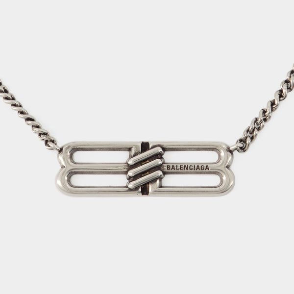 Collier BB Icon - Balenciaga - Laiton - Antique Silver
