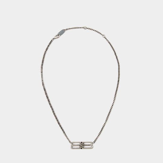Collier BB Icon - Balenciaga - Laiton - Antique Silver
