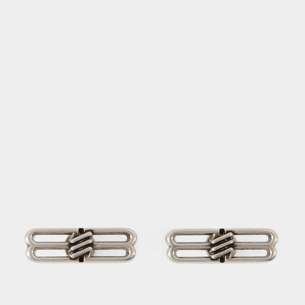 Boucles D'Oreilles BB Icon  - Balenciaga - Laiton - Antique Silver