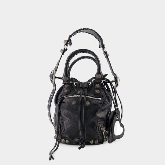 Sac Le Cagole Bucket S - Balenciaga - Cuir - Noir