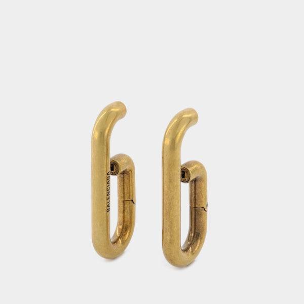 Boucles d'Oreilles Volume en Aluminium et Laiton Doré
