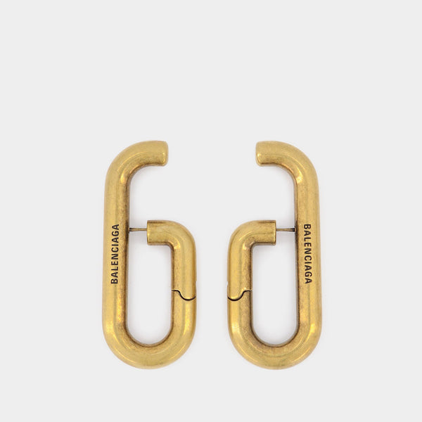 Boucles d'Oreilles Volume en Aluminium et Laiton Doré