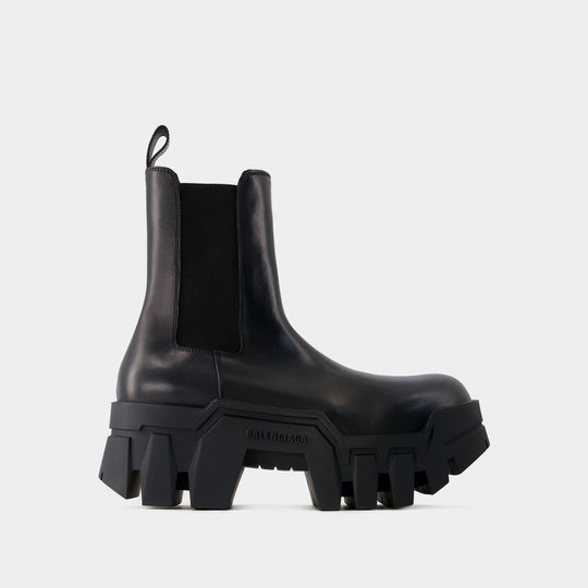 Bottes Bulldozer - Balenciaga - Cuir - Noir