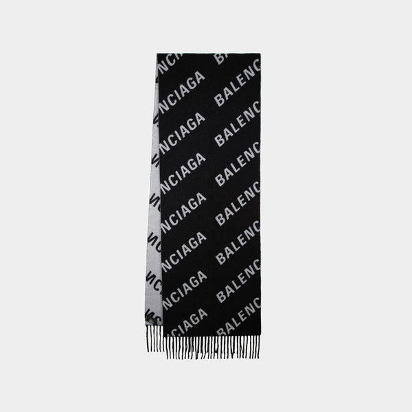 Écharpe en Laine Noire / Blanche