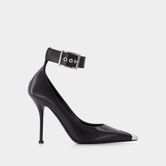 Escarpins Boxcar en Cuir Noir / Argent