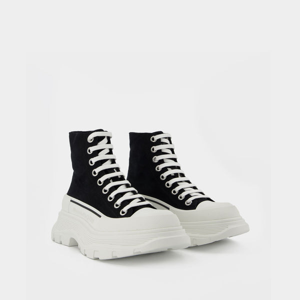 Baskets Bottines Tread en Cuir Noir