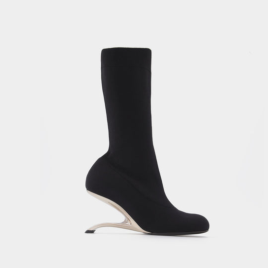 Bottines Knit Boots Runway en Toile Noire