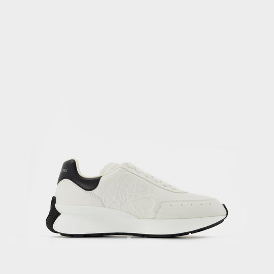 Sneakers Sprint Runner - Alexander Mcqueen - Cuir - Blanc/Noir